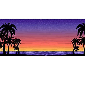 350x350 This Sunset Background Features A Purple, Blue And Red Sun Setting