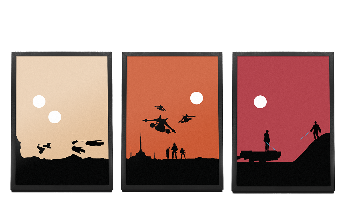 1200x739 Star Wars Minimalist Landscapes On Behance
