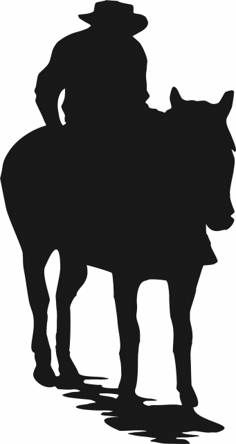 341x640 Cowboy On Horse Silhouette Laser Cut Appliques