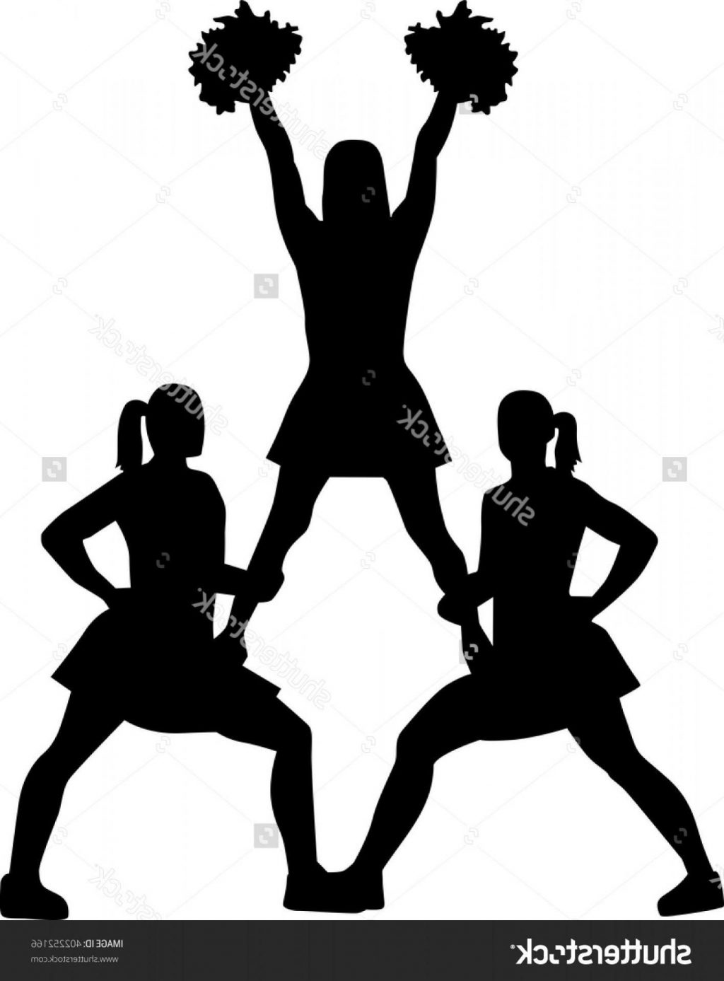1024x1387 Hd Top Excellent Stock Vector Cheerleading Pyramid Silhouette