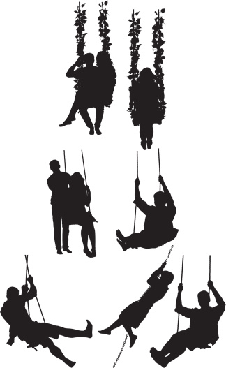 324x527 Vectores Libres De Derechos Silhouette Of People On Swing