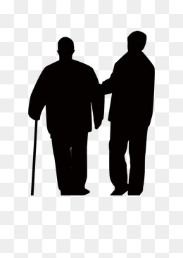 260x367 Leaning Silhouette Elderly, Warm Affection, Old People Png Image