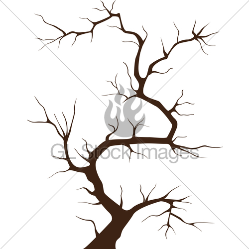 500x500 Tree Silhouette Without Leaves On White Background Gl Stock Images