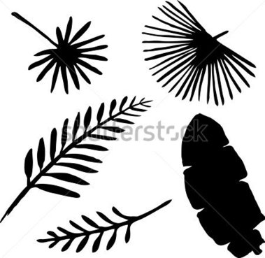379x369 Tropical Leaves Clipart