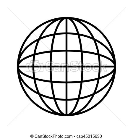 450x470 Silhouette Sphere With Lines Cartographic Vector Vectors