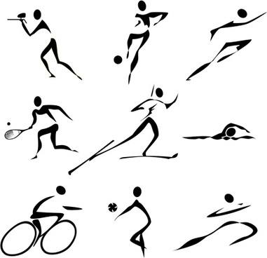 381x368 Sports Figures Silhouette Free Vector Download (8,315 Free Vector