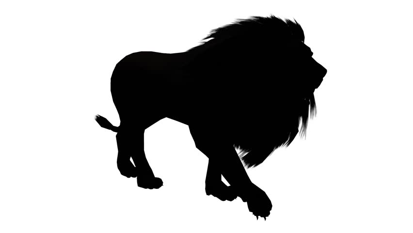 852x480 Lion Run,endangered Wild Animal Wildlife Running Sketch Silhouette