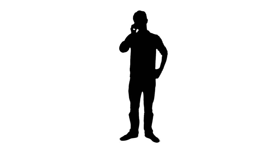 852x480 Incoming Call Mobile Phone Silhouette Man