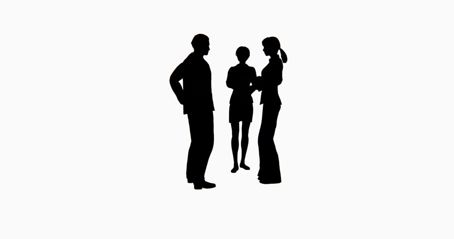 910x480 4k Business People Silhouette Talking. Cg 02758 4k Stock Footage