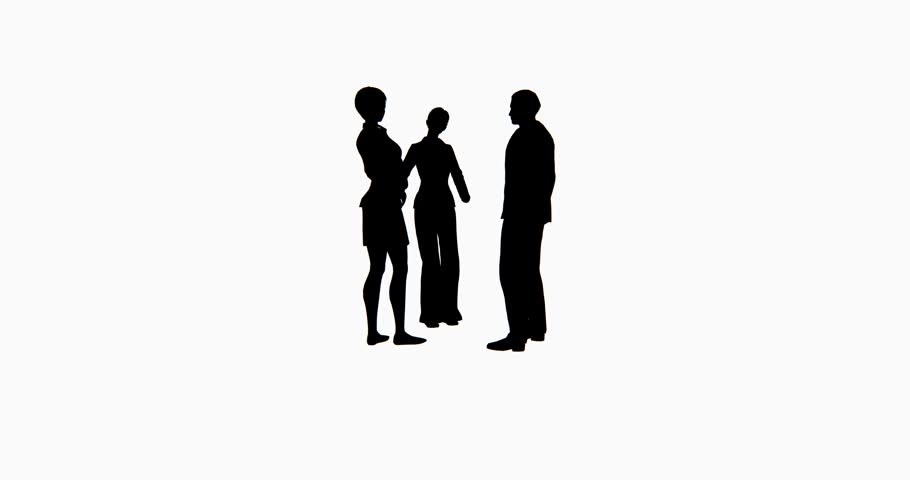 910x480 4k Business People Silhouette Talking. Cg 02764 4k Stock Footage