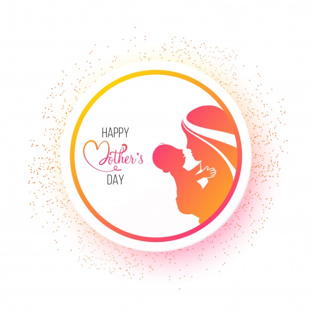 626x626 Happy Mother's Day Sticker, Tag Or Label Design With Silhouette