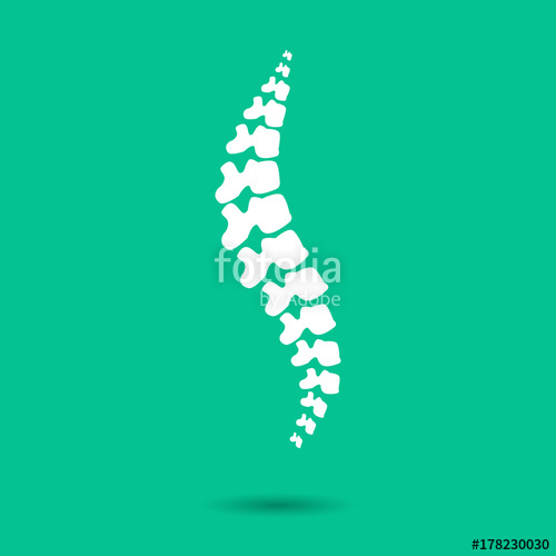500x500 Human Spine Isolated On A Green Background. Vector Illustration