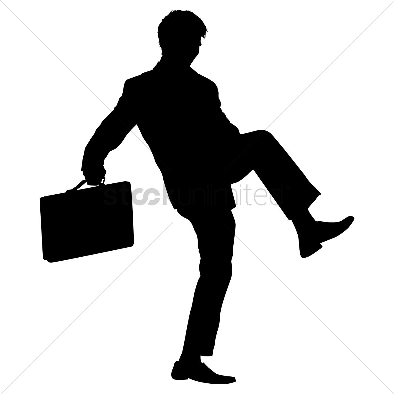 1300x1300 Businessman Lifting Up Leg Silhouette Vector Image