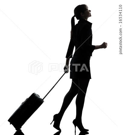 408x450 Business Woman Traveling Walking Silhouette