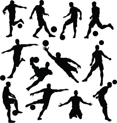 403x426 Soccer Player Silhouettes Vector Art Illustration Student Lounge
