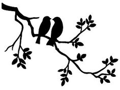 236x177 Love Birds Silhouette Digital Download Image No.722, Commercial