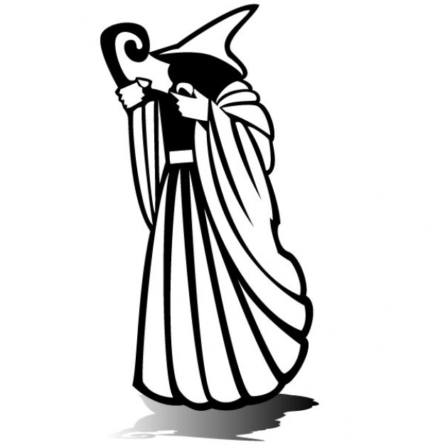 626x626 Mystical Wizard Silhouette Vector Illustration Vector Free Download