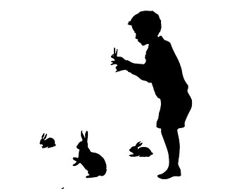 340x270 The Magician Silhouette Print Black And White Magic Rabbit
