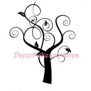 300x300 Tree Silhouette Paper Makeup Stamps