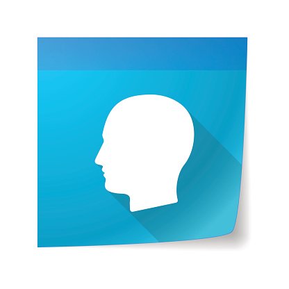 416x416 Sticky Note Icon With A Male Head Stock Vectors