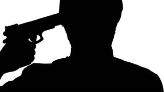 320x180 Businessman Silhouette Pointing Handgun To His Head, Bankrupt