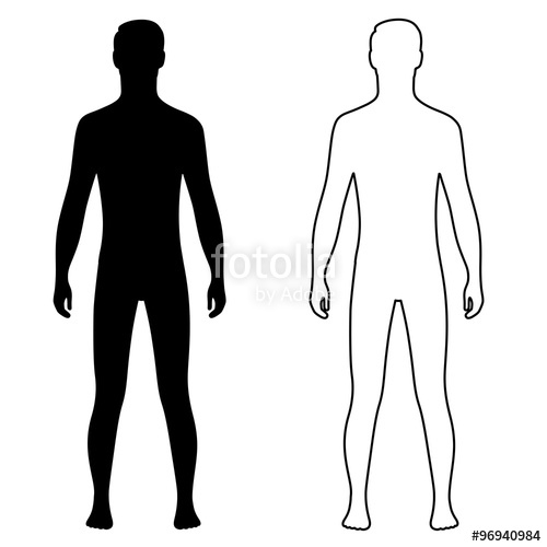 500x500 Fashion Man Couple Outlined Template Figure Silhouette Stock