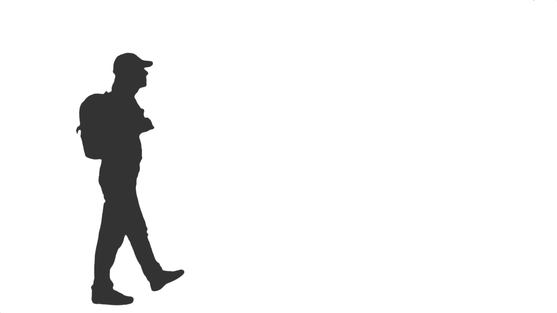 1920x1080 Silhouette Of Two Walking Men. Side View. Full Hd Footage