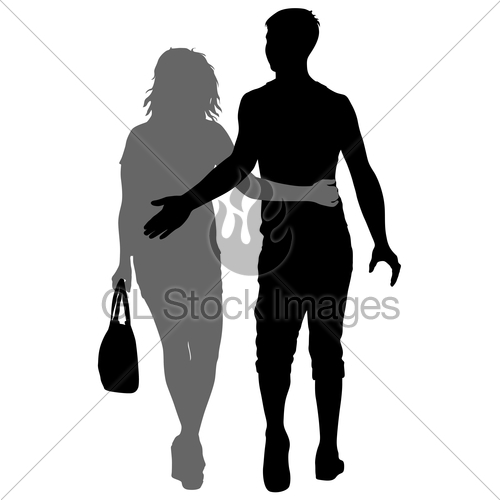 500x500 Silhouette Man And Woman Walking Hand In Hand Gl Stock Images