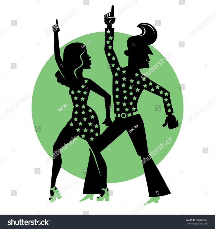 Silhouette Man And Woman Dancing