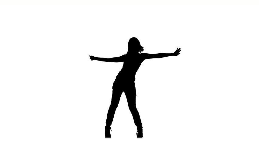 852x480 Silhouette Man Is Dancing Elements Of Rumba Dance, Slow Motion