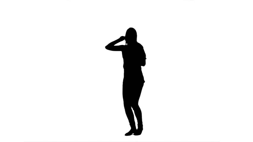 852x480 A Silhouette Of A Dancing Man Listening To Music Against A White