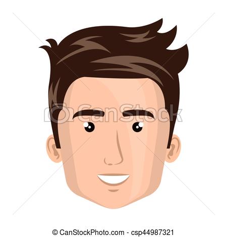 450x470 Colorful Silhouette Front View Man Face Vector Illustration Vector