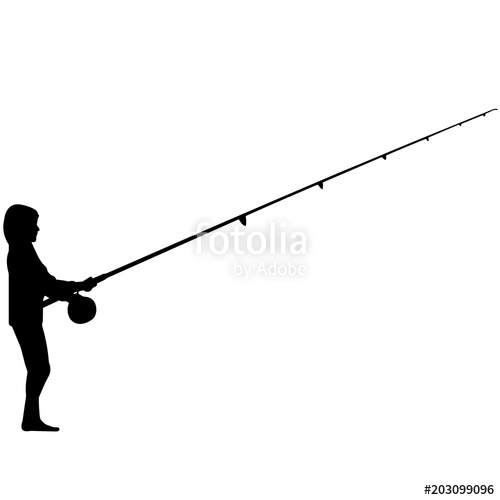 500x500 Fishing Silhouette, Man Fishing Clipart, Fisherman Vector, Svg