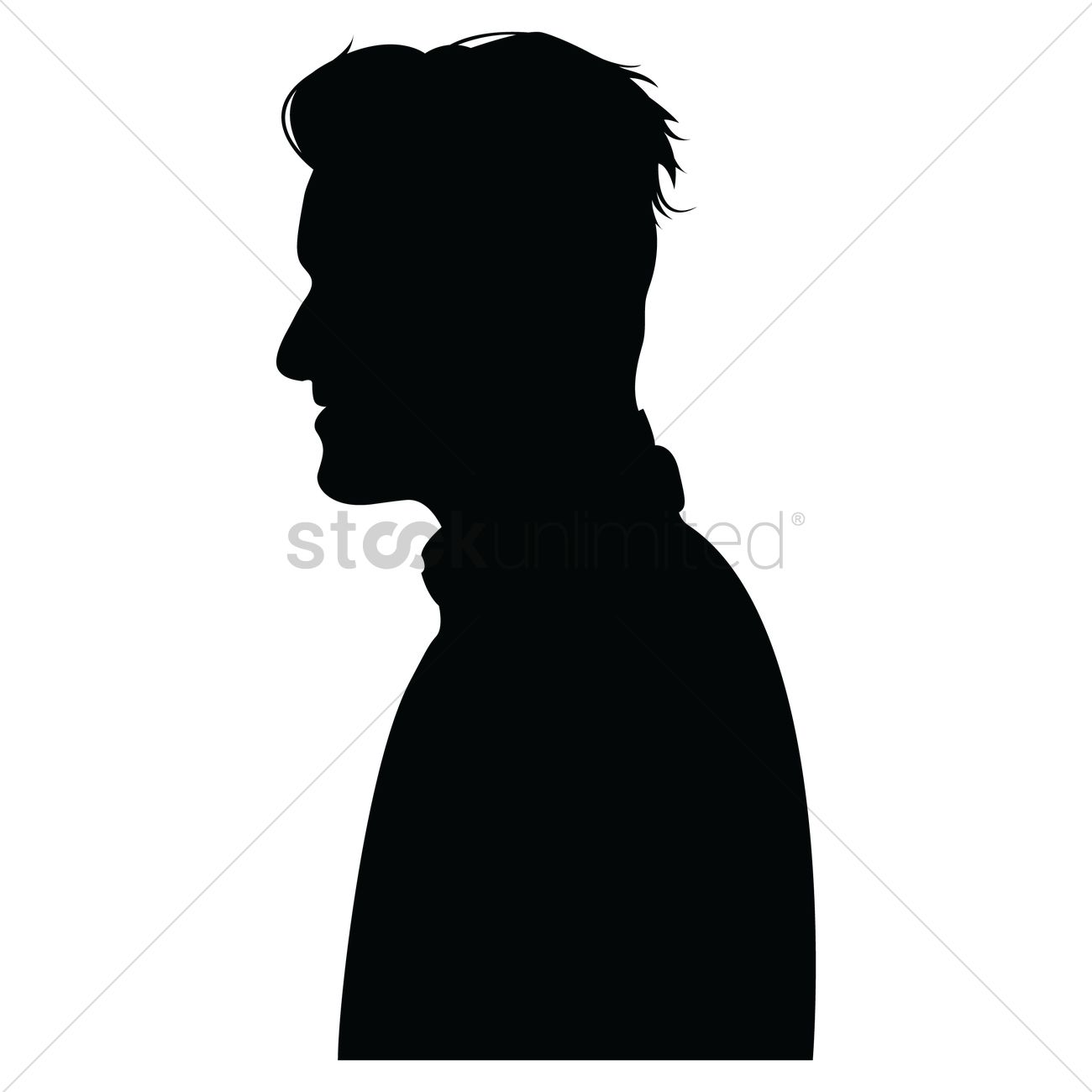 1300x1300 Side View Of A Silhouette Man Vector Image