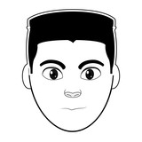 160x160 Silhouette Man Head User With Hairstyle Design Stock Image