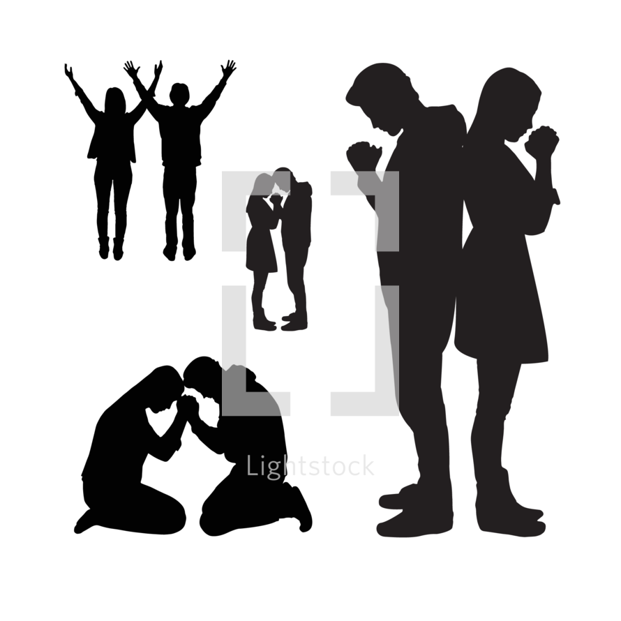 890x890 Man And Woman Praying Clipart