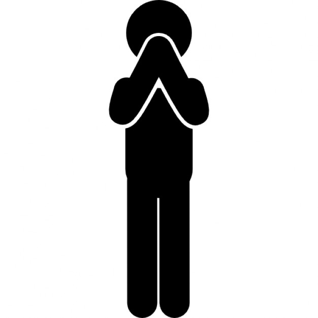 626x626 Standing Man In Praying Posture Of Hands In Front His Face Icons