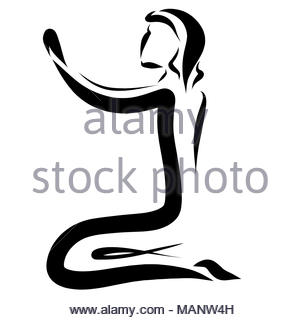 300x320 Cartoon Man Praying Isolated On White Background Cartoon Stock