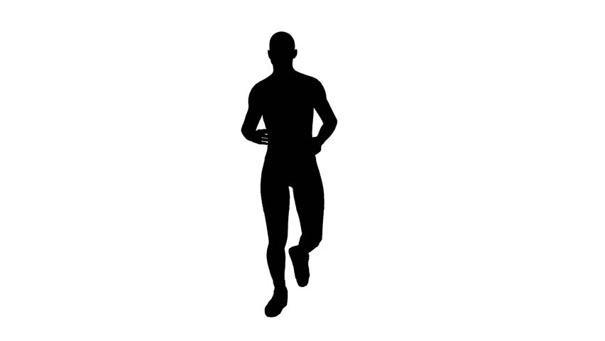 852x480 Man Running Silhouette Stock Video Footage