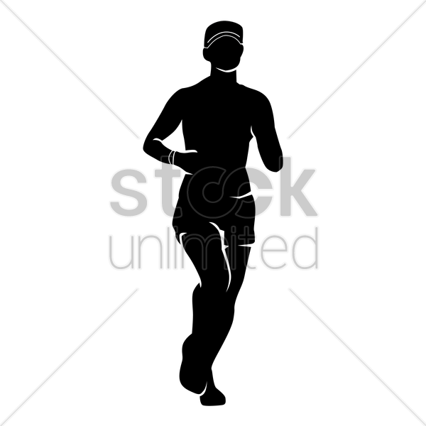 600x600 Silhouette Of A Man Running Vector Image