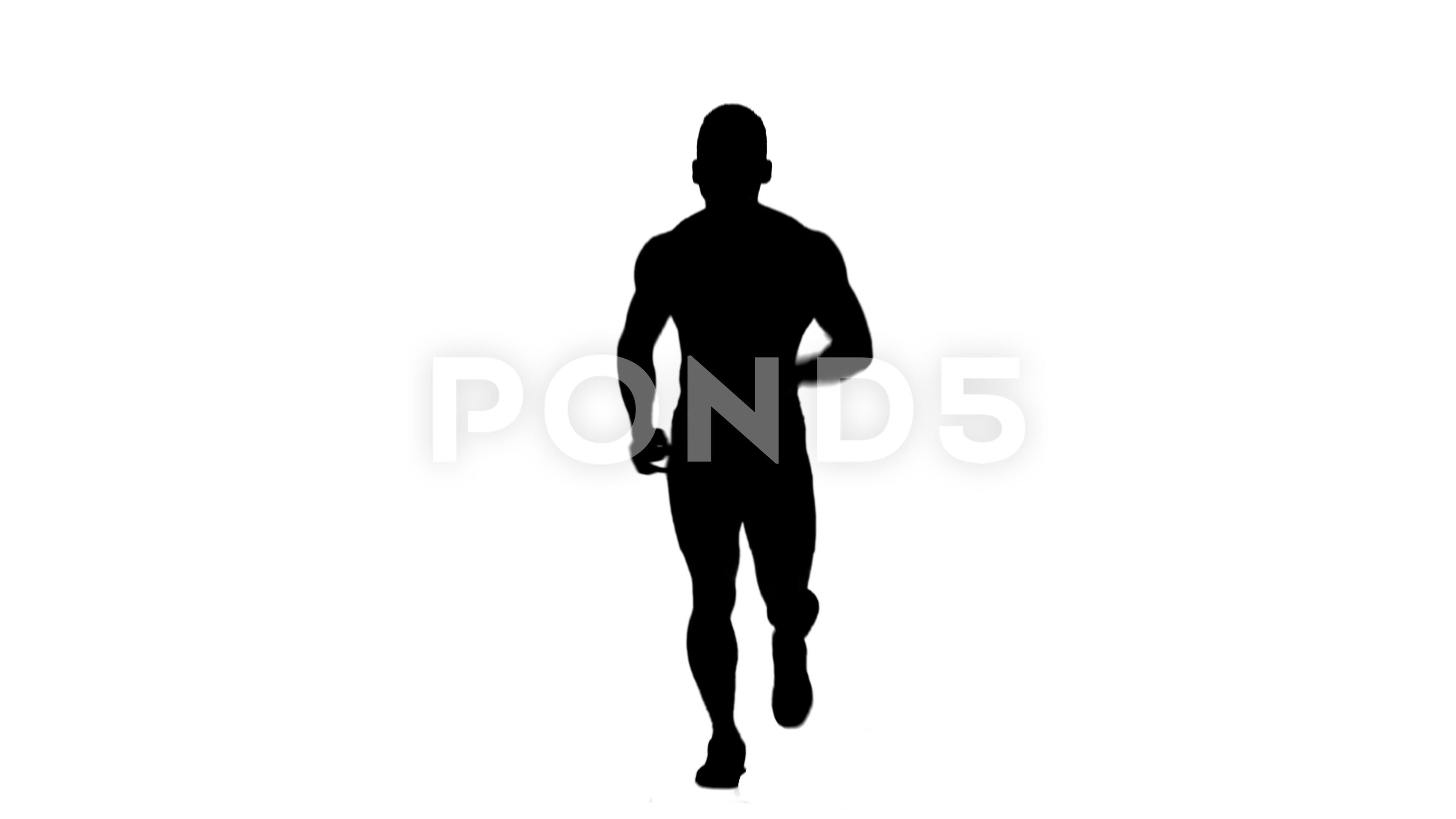 3840x2160 Video Silhouette Of Man Running. Front View ~