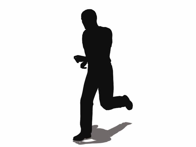 638x480 Looping Animated Silhouette Of A Man Running Stock Footage Video