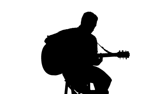 590x332 Silhouette Of Sitting Man Playing The Guitar On A By Lovevision