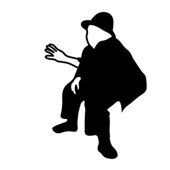 340x340 Free Silhouette Vector Elderly People, Elderly