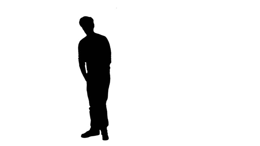 852x480 Stand Alone Posing Man Silhouette