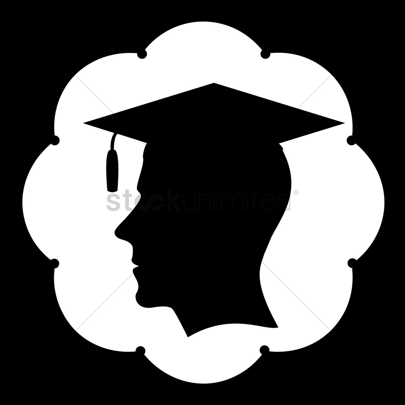 1300x1300 Silhouette Of Man With Graduation Hat Vector Image