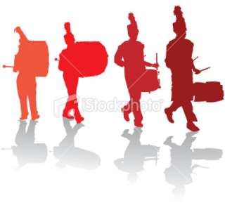 320x299 Marching Band Silhouette Clipart