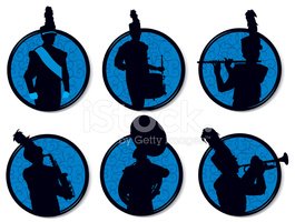 265x200 Marching Band Silhouettes Buttons Stock Vectors