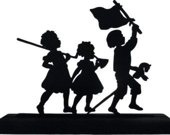 340x270 Marching Children Silhouette 5 X 7 Children Silhouette