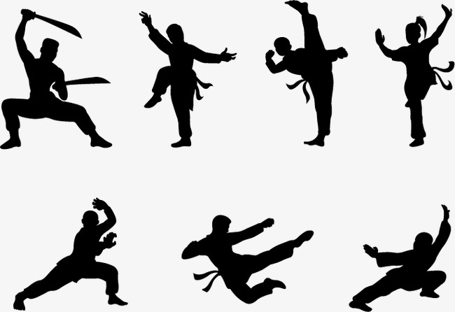650x446 Martial Arts Silhouette Material, Wushu, Fight, Wrestle Png